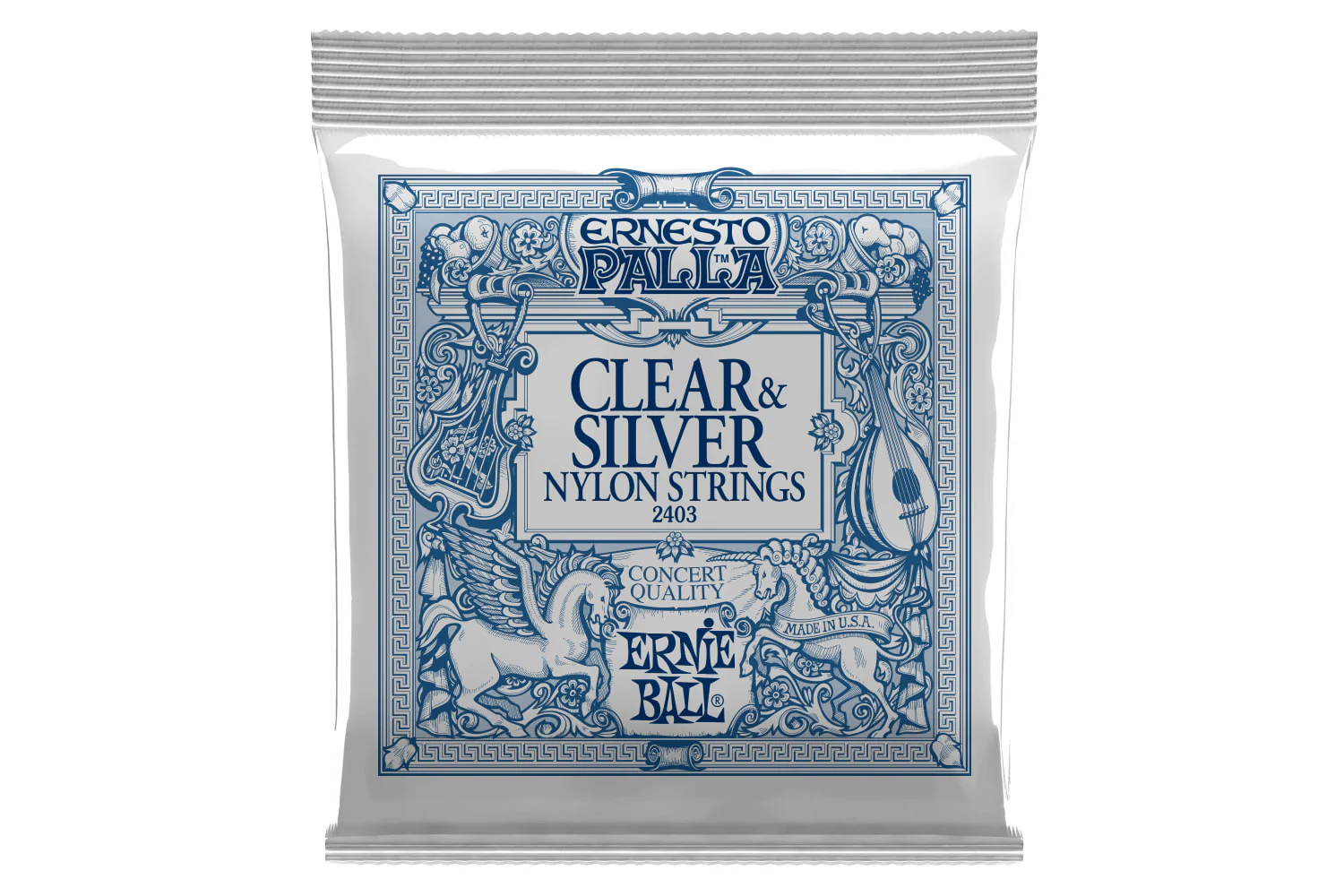 Ernie Ball Ernesto Palla Clear & Silver Nylon Classical Guitar Strings