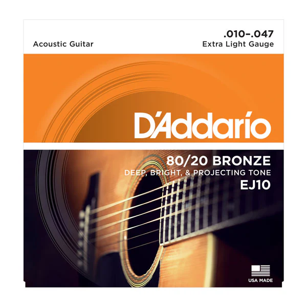 Daddario EJ10 80/20 Bronze Acoustic Guitar Strings, Extra Light, 10-47 - Image 5