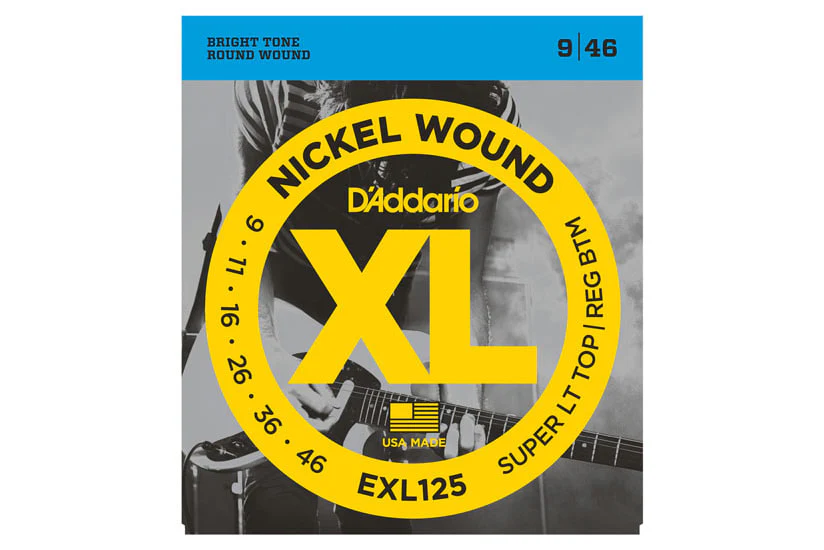 Daddario EXL125 Nickel Wound, Super Light Top/ Regular Bottom, 9-46