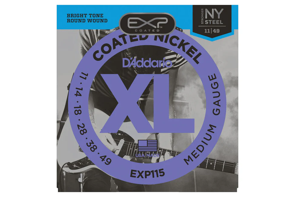 Daddario EXP115 Coated Nickel Wound, Medium/Blues/Jazz, 11-49