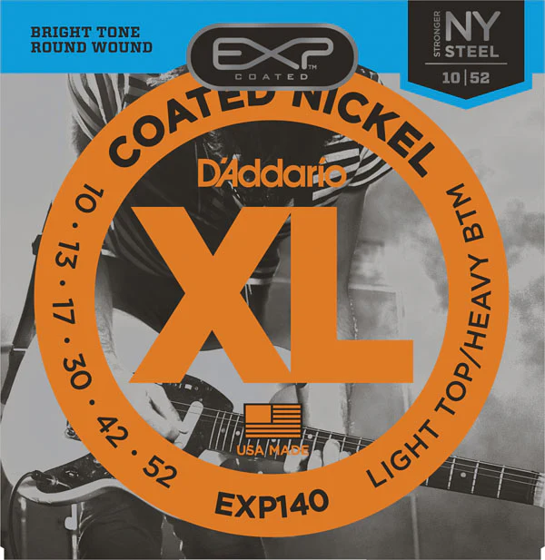 Daddario EXP140 Coated Nickel Wound, Light Top/Heavy Bottom, 10-52 - Image 2
