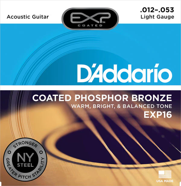 D’Addario EXP16 Coated Phosphor Bronze Acoustic Guitar, Light, 12-53 - Image 4