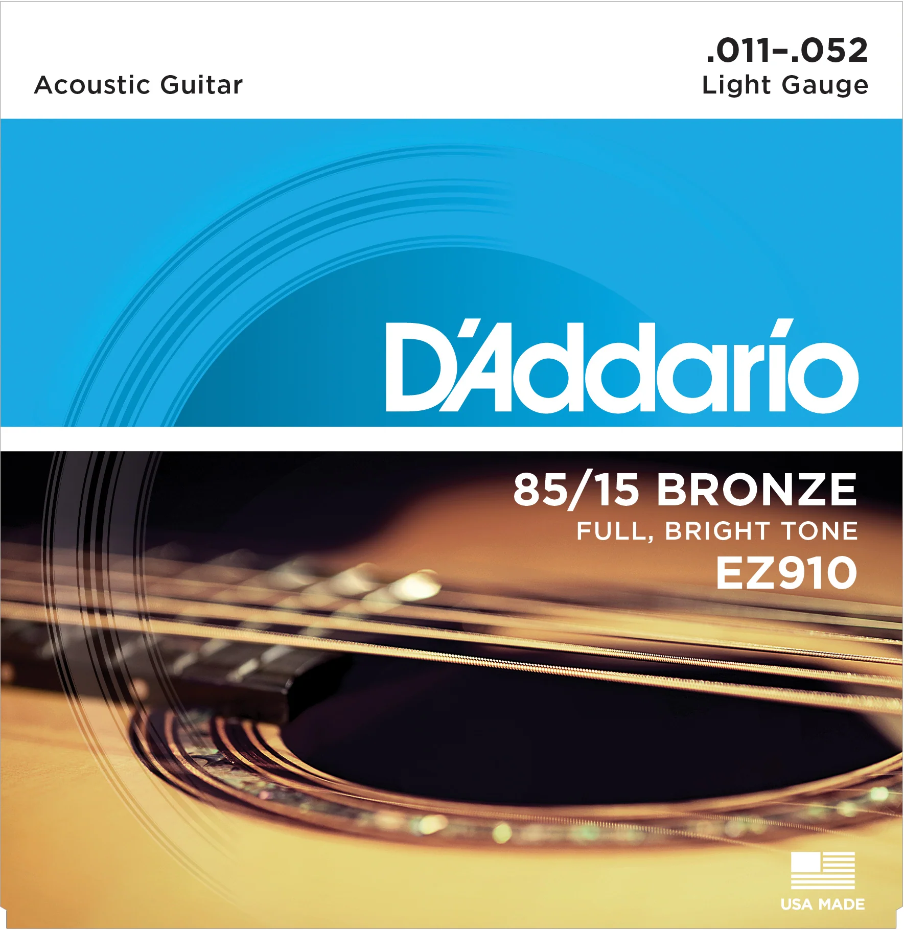 D'Addario EZ910 85/15 Bronze Acoustic Guitar Strings, Light, 11-52 - Image 5