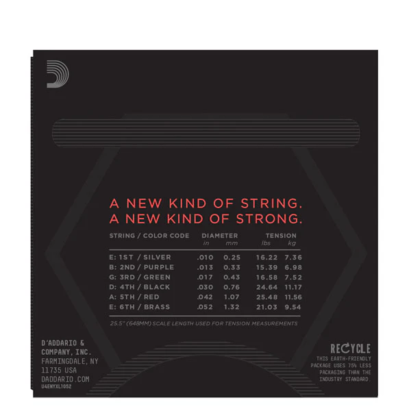 Daddario NYXL1052 Nickel Wound Electric Guitar Strings, Light Top / Heavy Bottom, 10-52 - Image 4