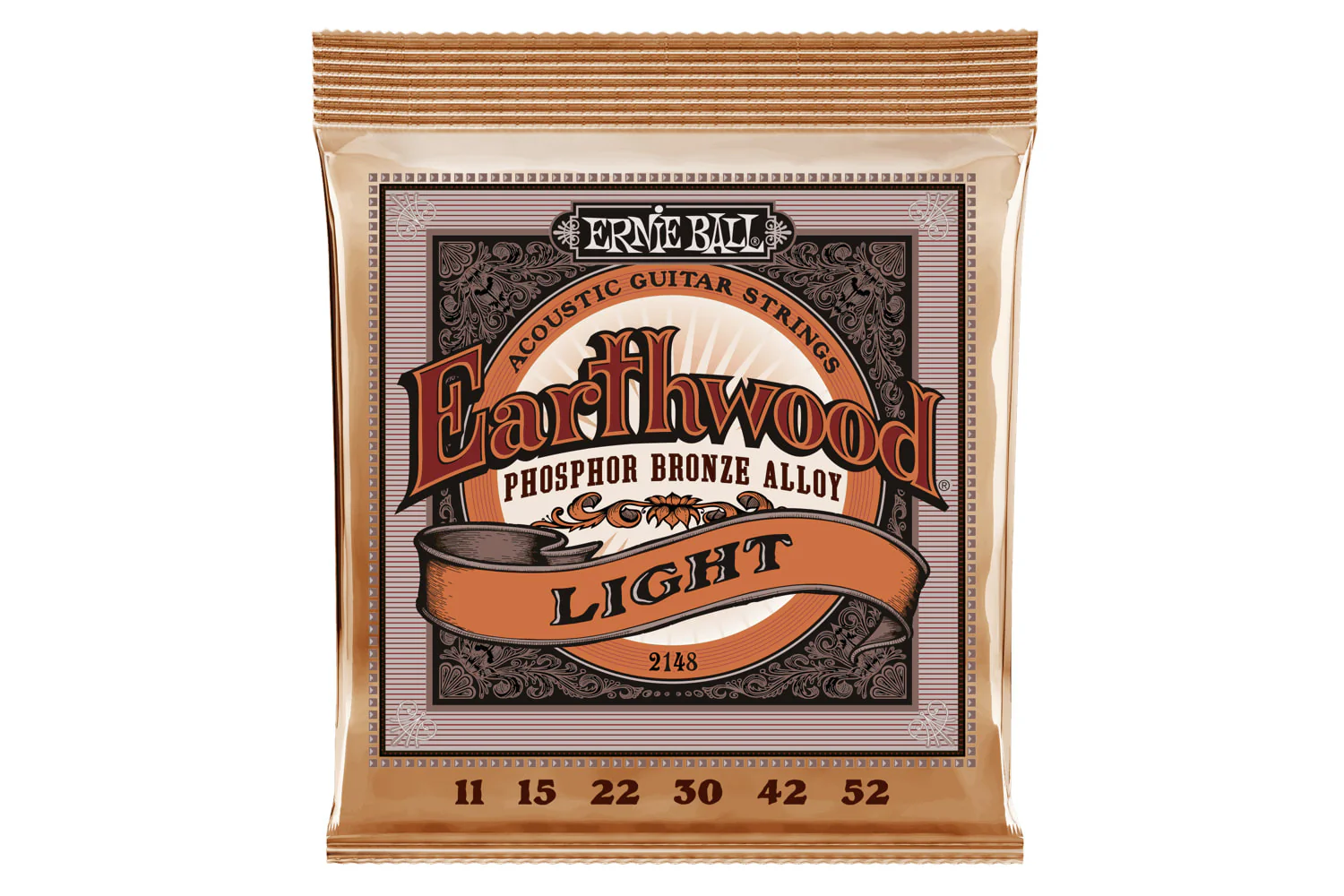 Ernie Ball Earthwood Light Phosphor Bronze Acoustic Guitar Strings 11-52
