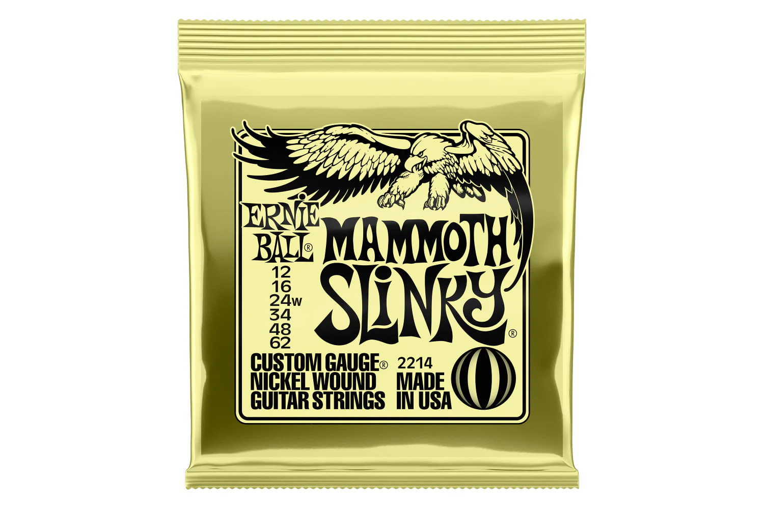 Ernie Ball Mammoth Slinky Nickle Wound Electric Guitar Strings 12-62
