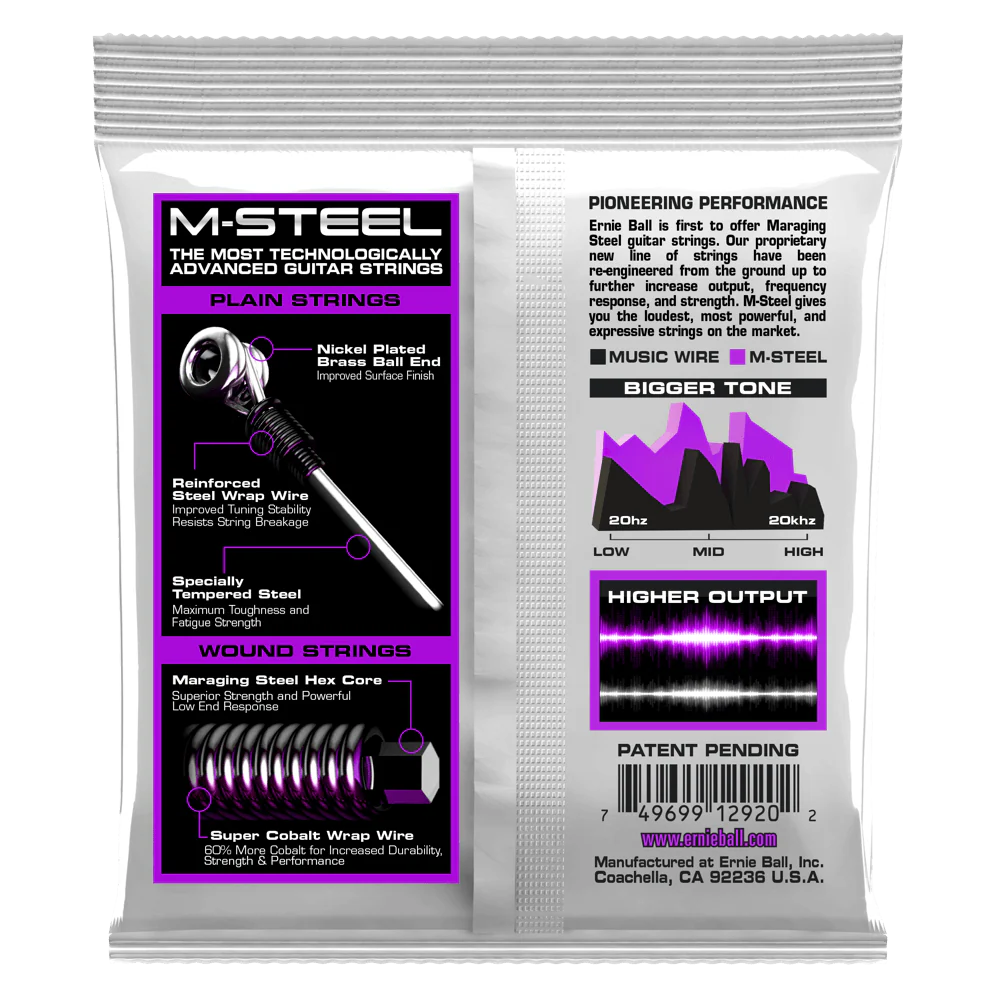 Ernie Ball Power Slinky M-Steel Electric Guitar Strings 11-48 - Image 2