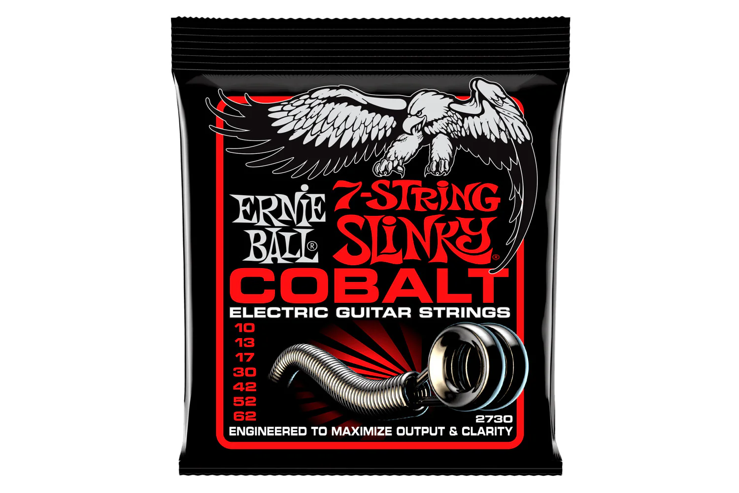 Ernie Ball Cobalt Regular Slinky 7-String Electric Guitar Strings 10-62