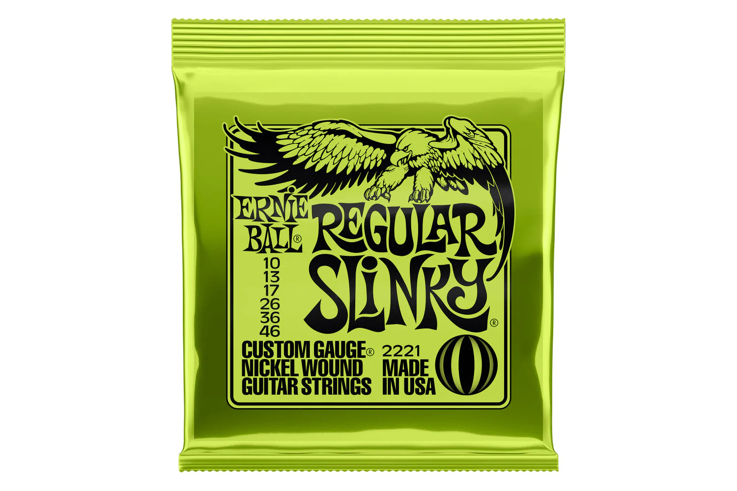 Ernie Ball Regular Slinky Nickel Wound Electric Guitar Strings 10-46