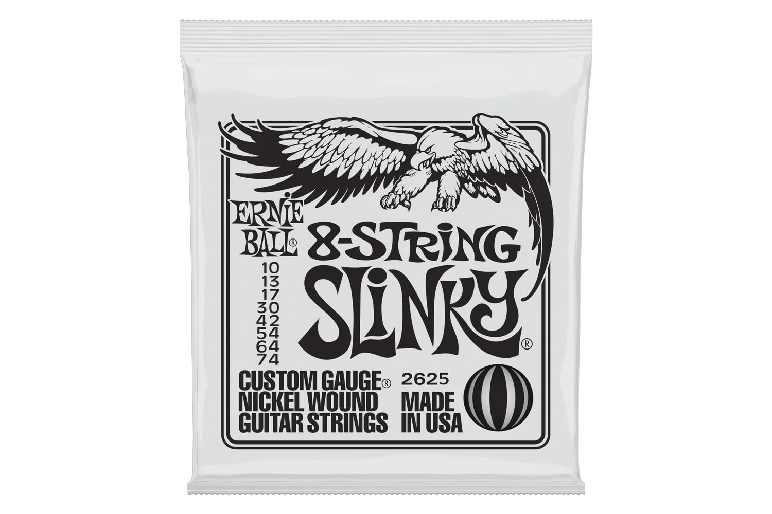 Ernie Ball Slinky 8-String Nickel Wound Electric Guitar Strings 10/74
