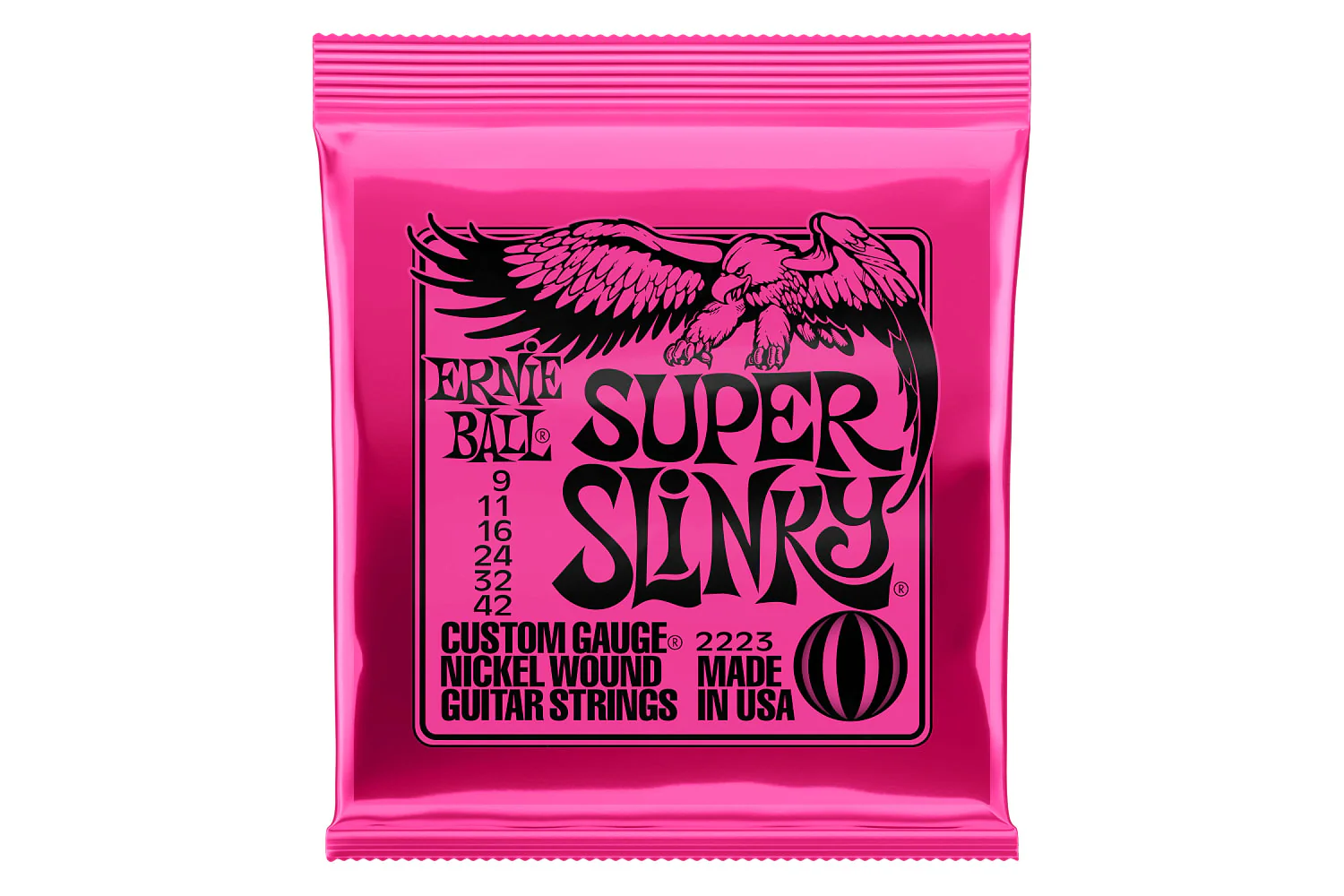 Ernie Ball Super Slinky Nickel Wound Electric Guitar Strings 9-42