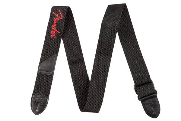 Fender Black Polyester Logo Straps