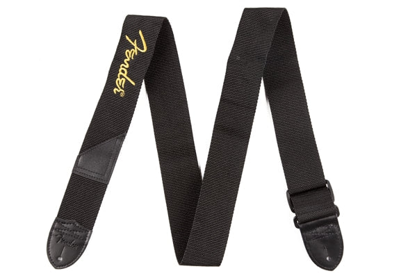 Fender Black Polyester Logo Straps - Image 6