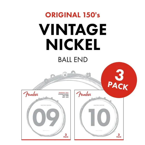 Fender Original Pure Nickel 150 Guitar Strings - 3-Pack - Image 3