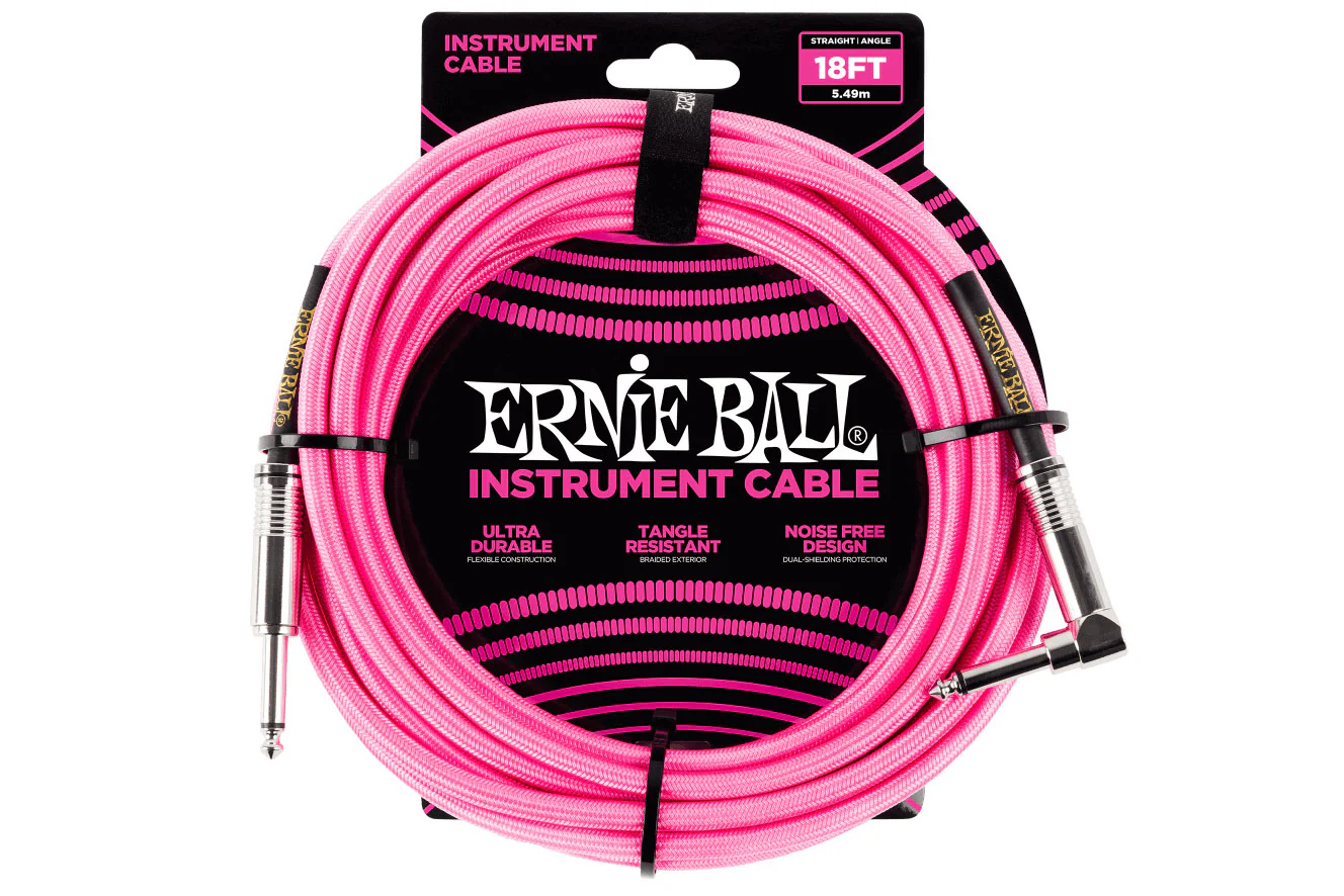 Ernie Ball 18 Feet Braided Straight / Angle Instrument Cable - Image 3