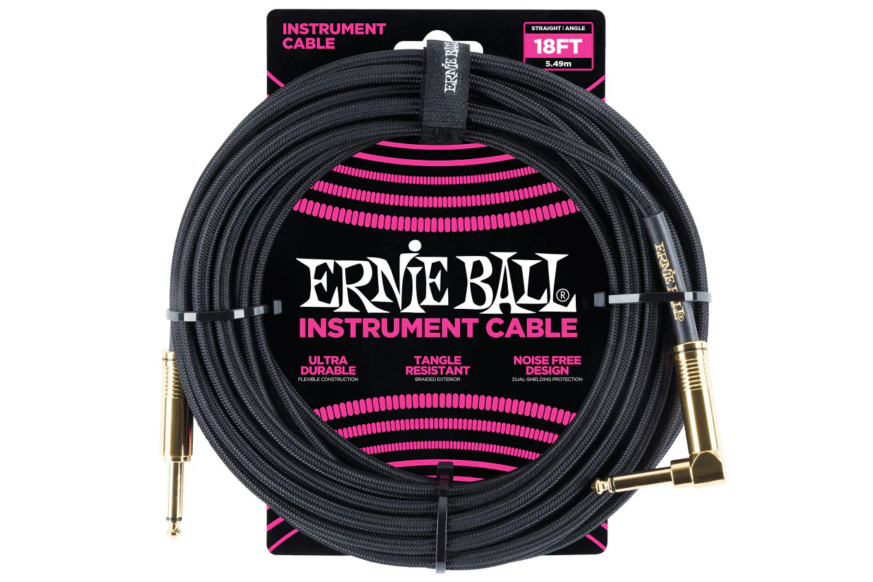 Ernie Ball 18 Feet Braided Straight / Angle Instrument Cable - Image 5