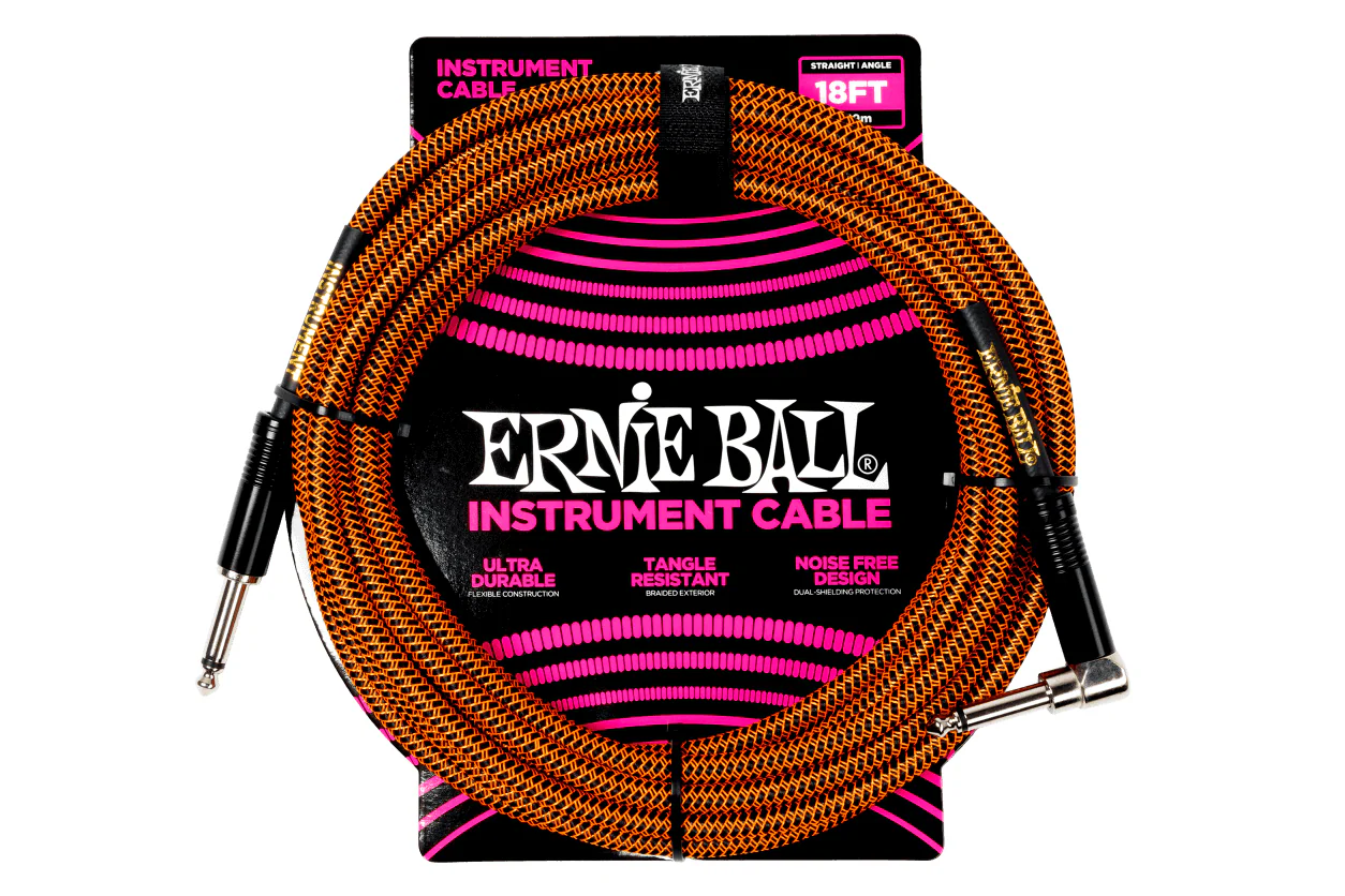 Ernie Ball 18 Feet Braided Straight / Angle Instrument Cable - Image 6