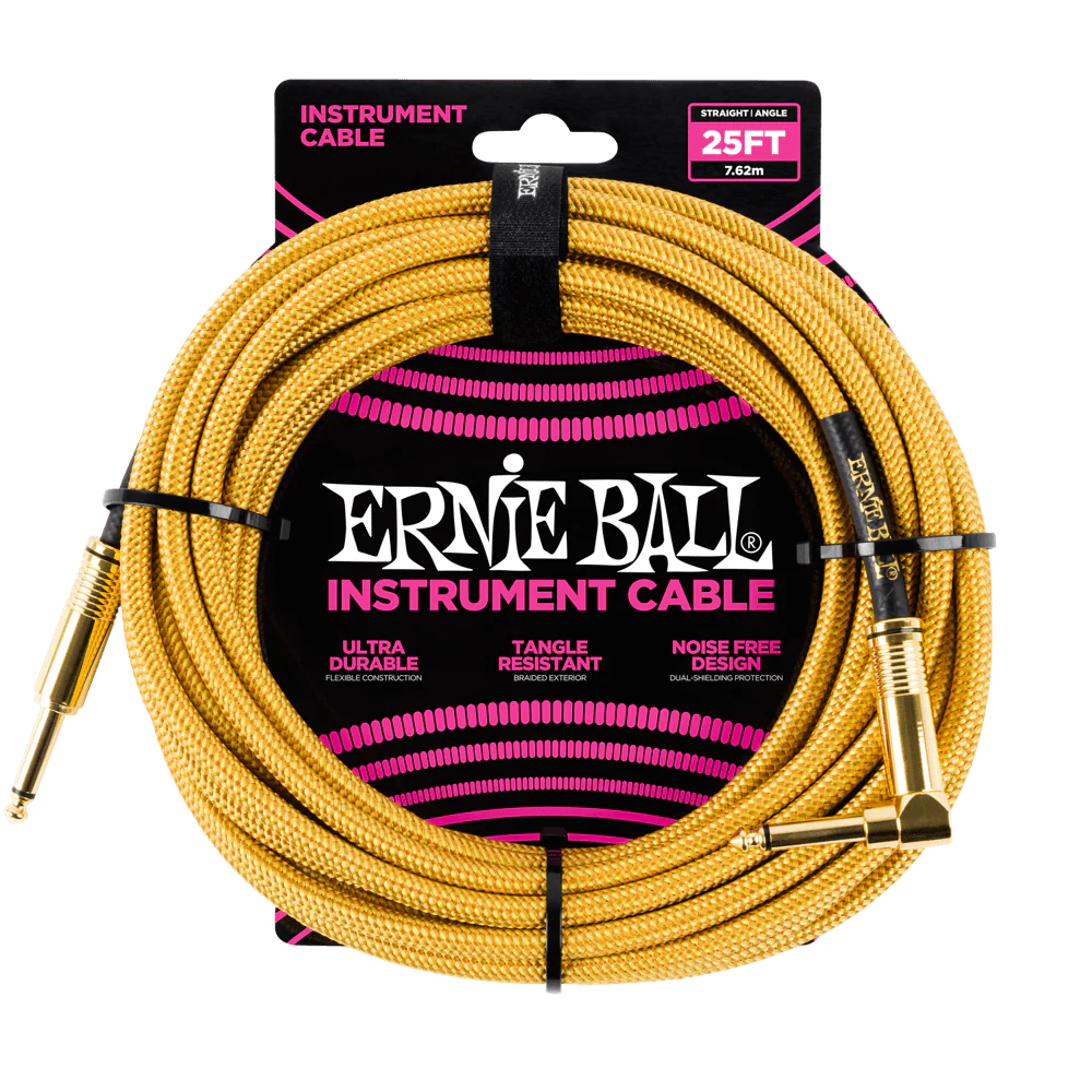 Ernie Ball 25 Feet Straight / Angle Braided Instrument Cables - Image 12