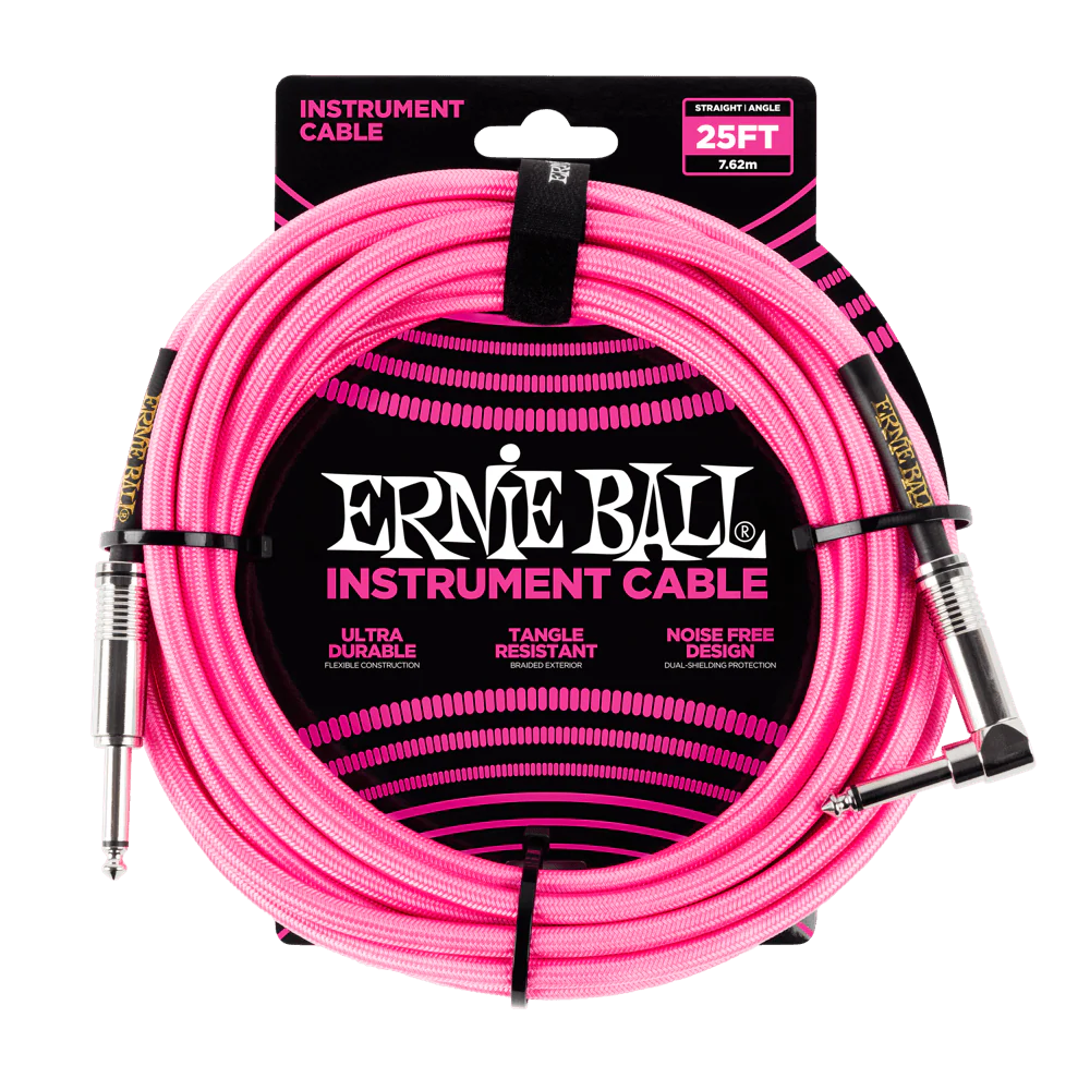 Ernie Ball 25 Feet Straight / Angle Braided Instrument Cables - Image 8