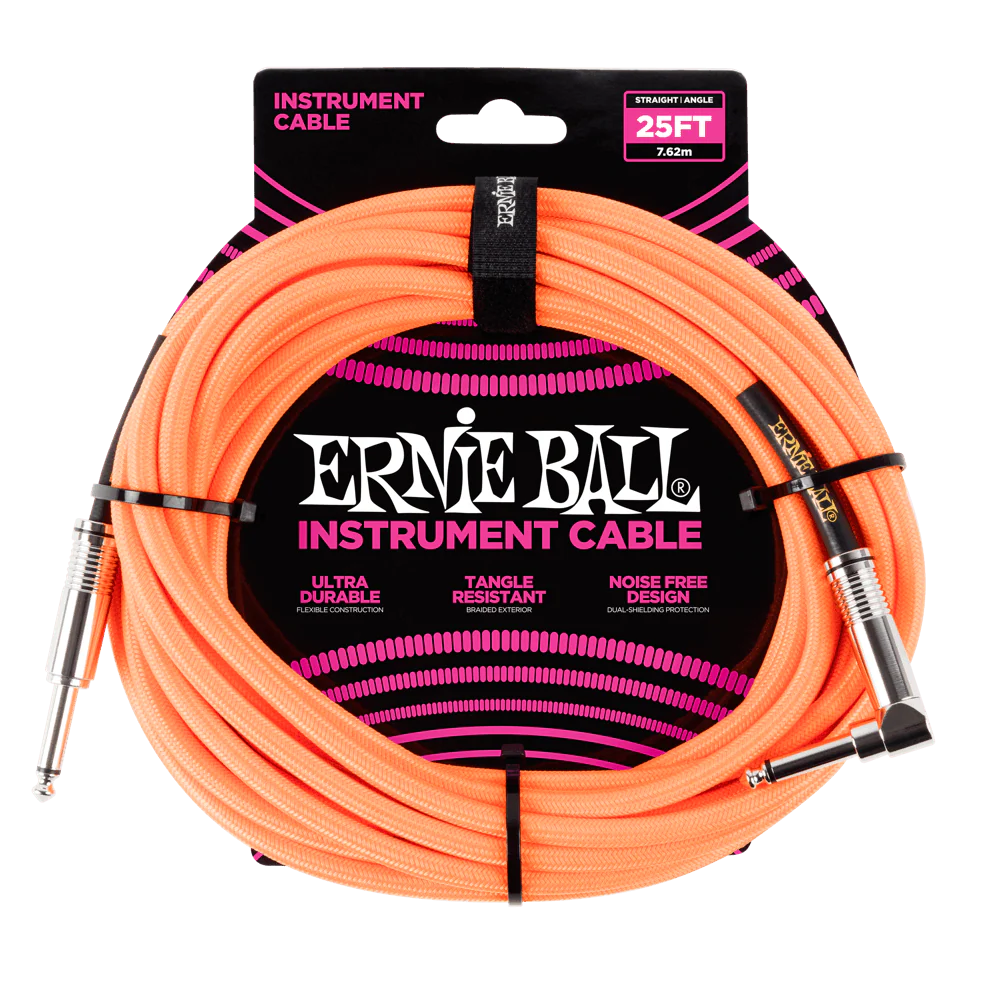 Ernie Ball 25 Feet Straight / Angle Braided Instrument Cables - Image 9