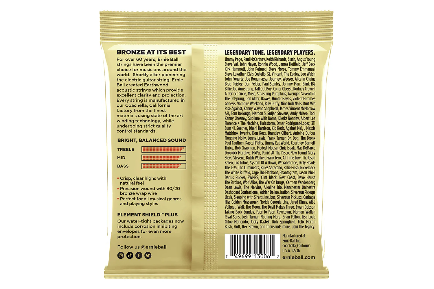 Ernie Ball Earthwood Extra Light 80/20 Bronze Acoustic Guitar Strings 3 Pack - 10-50 Gauge - Image 3
