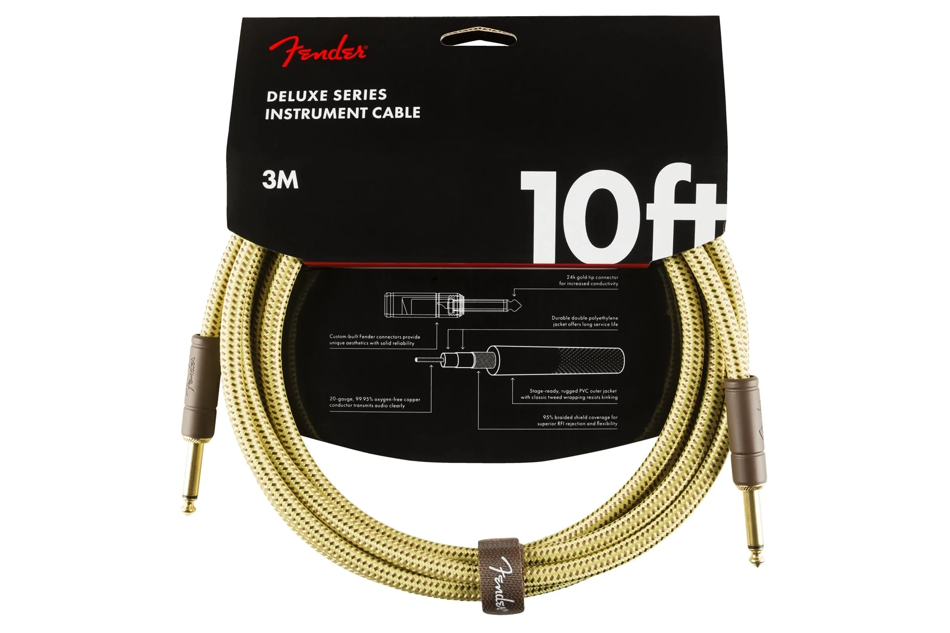 Fender Deluxe Series Instrument Cable, Tweed (āļāļĢāļ-āļāļĢāļ)