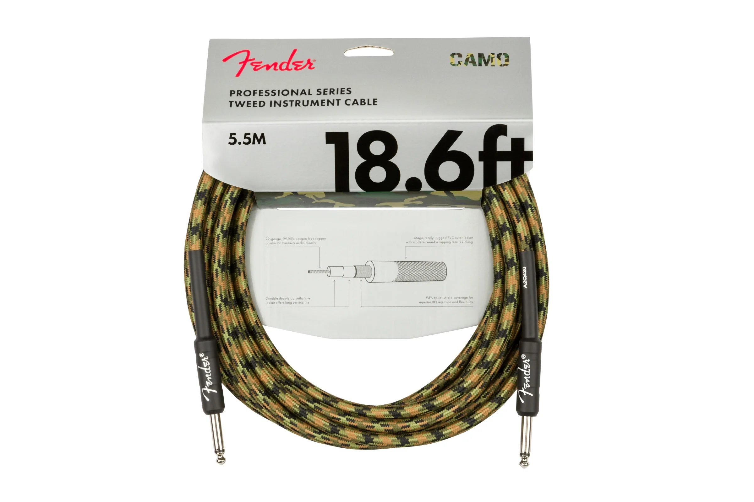 Fender Professional Series Instrument Cable, Camo - Image 5