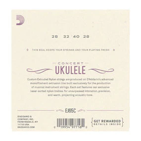 D'Addario EJ65C Pro-Arté Custom Extruded Ukulele, Concert - Image 5