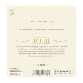 D'Addario EJ65S Pro-Arté Custom Extruded Ukulele, Soprano - Image 4