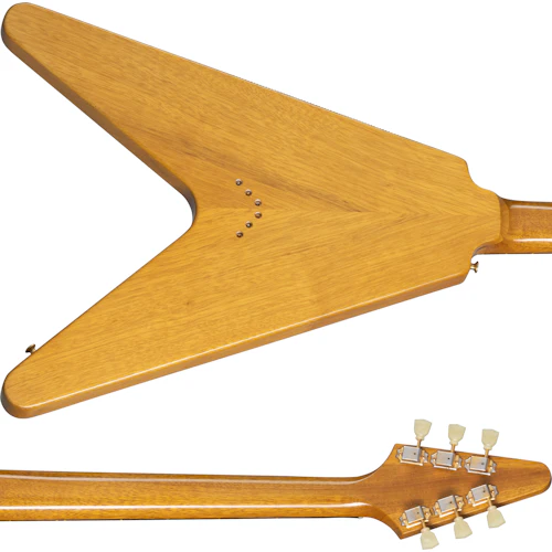 Gibson 1958 Korina Flying V Reissue (Black Pickguard) - Natural - Image 3