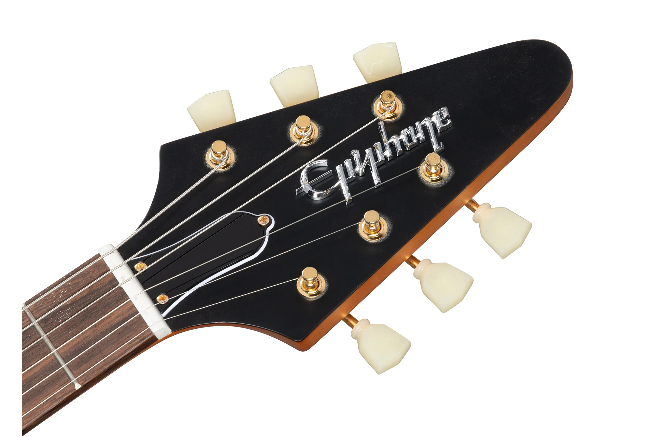 Epiphone 1958 Korina Flying V (White Pickguard) - Image 7