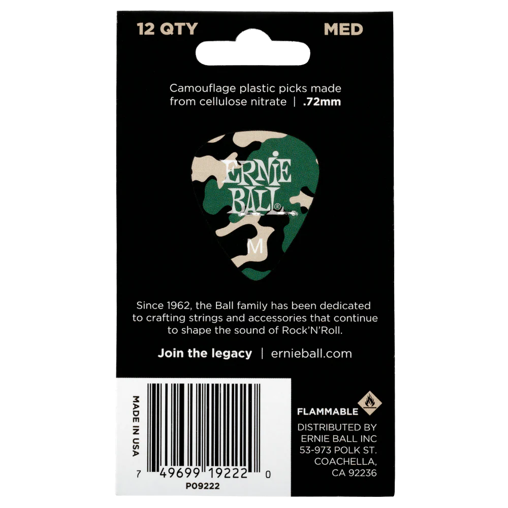 Ernie Ball Camouflage Cellulose Picks (12 ตัว) - Image 5