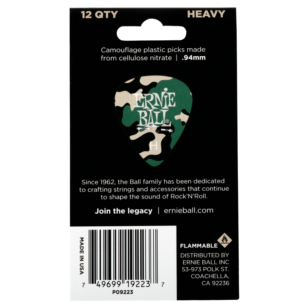 Ernie Ball Camouflage Cellulose Picks (12 ตัว) - Image 9