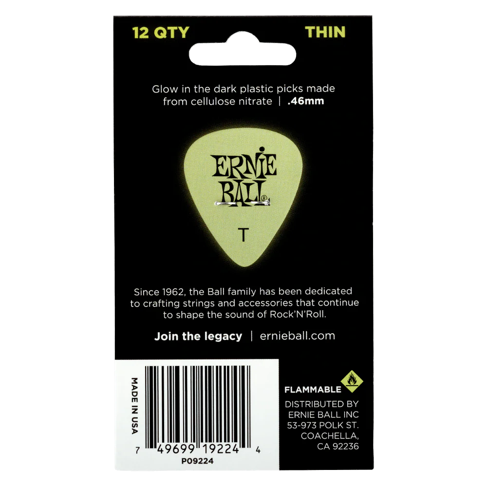 Ernie Ball Super Glow Cellulose Picks (12 āļāļąāļ§) - Image 3