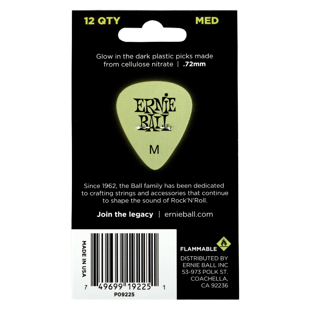 Ernie Ball Super Glow Cellulose Picks (12 āļāļąāļ§) - Image 6