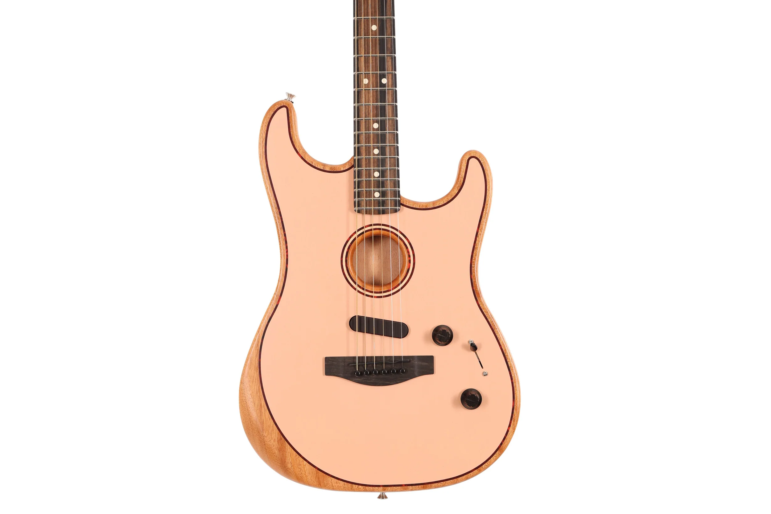 Fender Limited Edition American Acoustasonic Stratocaster Shell Pink - Image 4