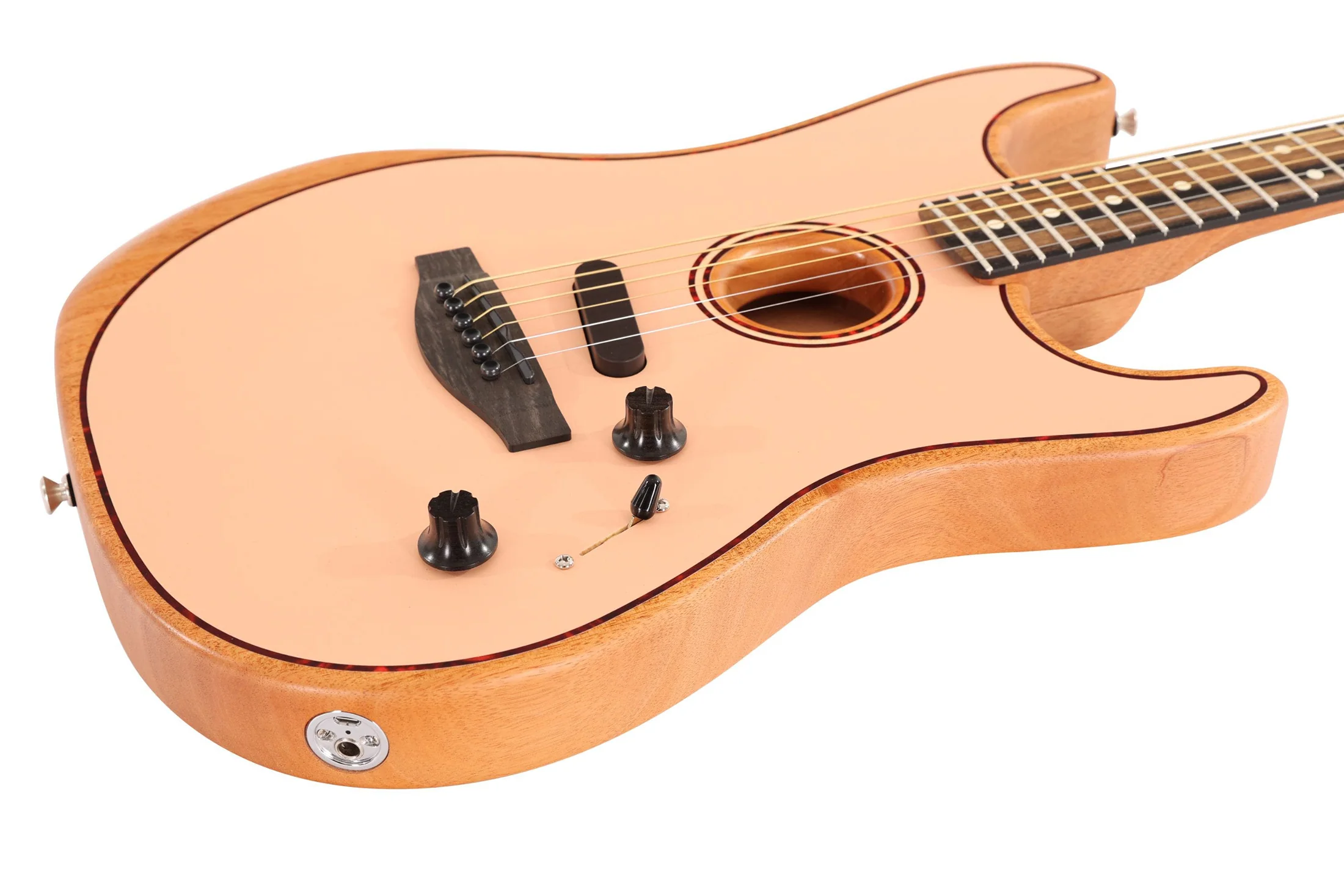 Fender Limited Edition American Acoustasonic Stratocaster Shell Pink - Image 5