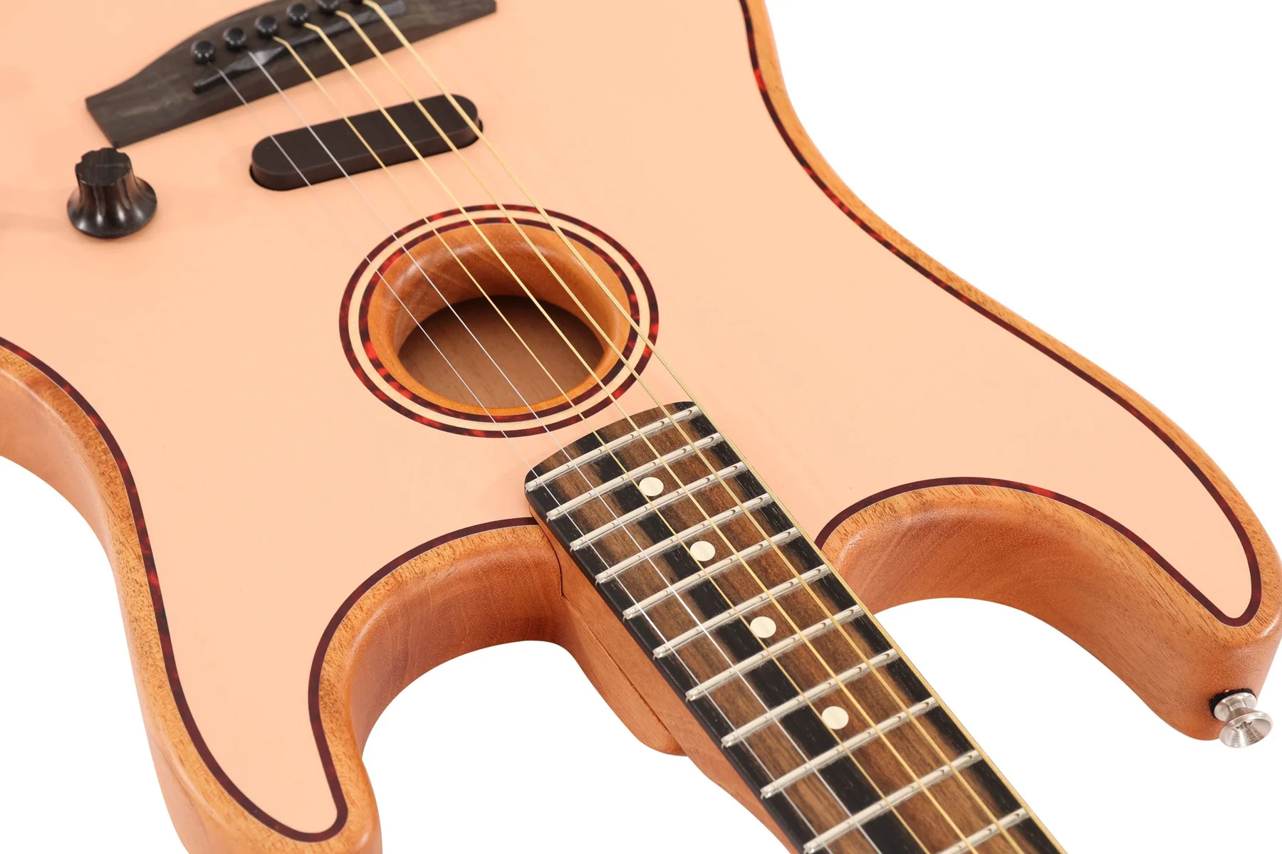 Fender Limited Edition American Acoustasonic Stratocaster Shell Pink - Image 6