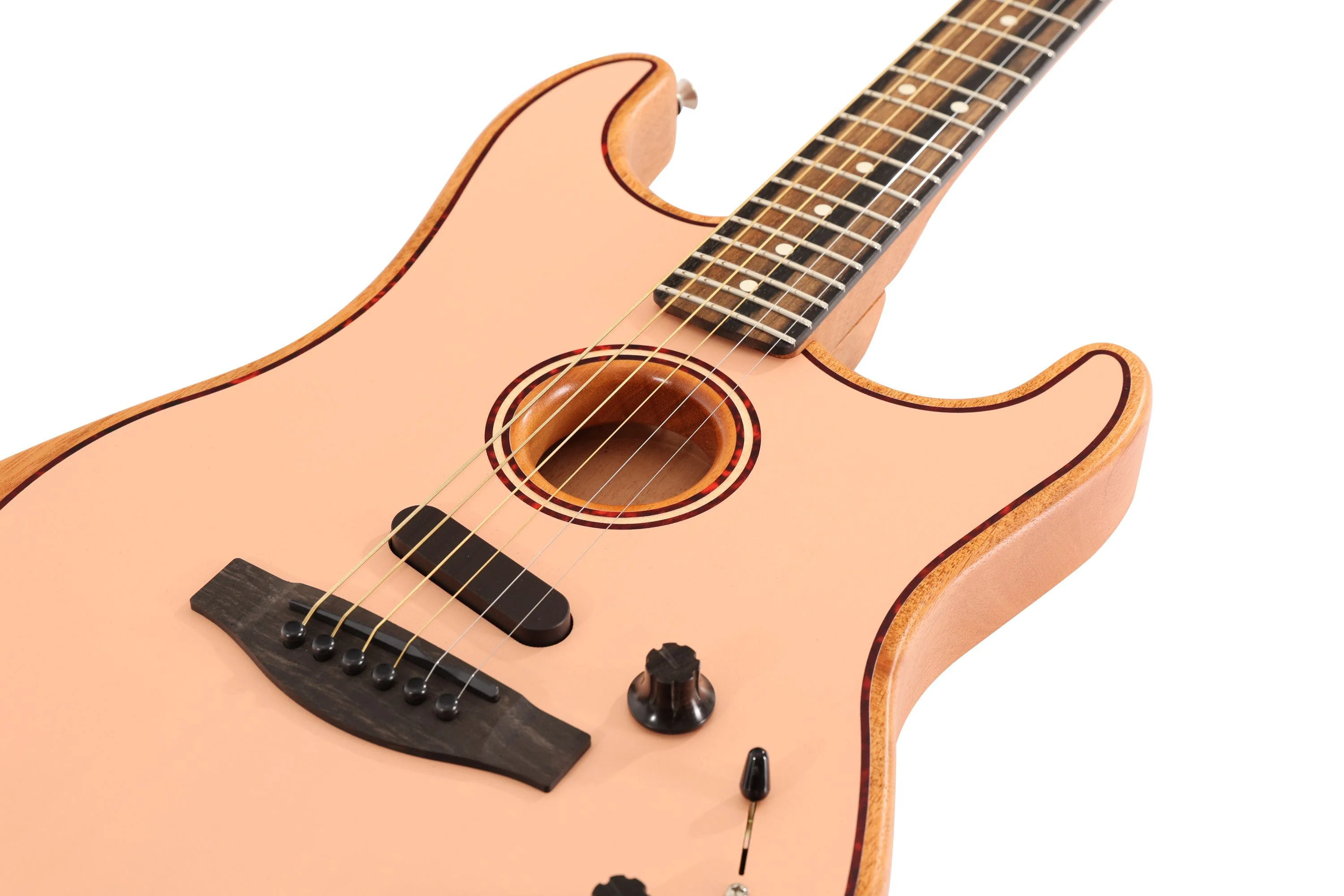 Fender Limited Edition American Acoustasonic Stratocaster Shell Pink - Image 9