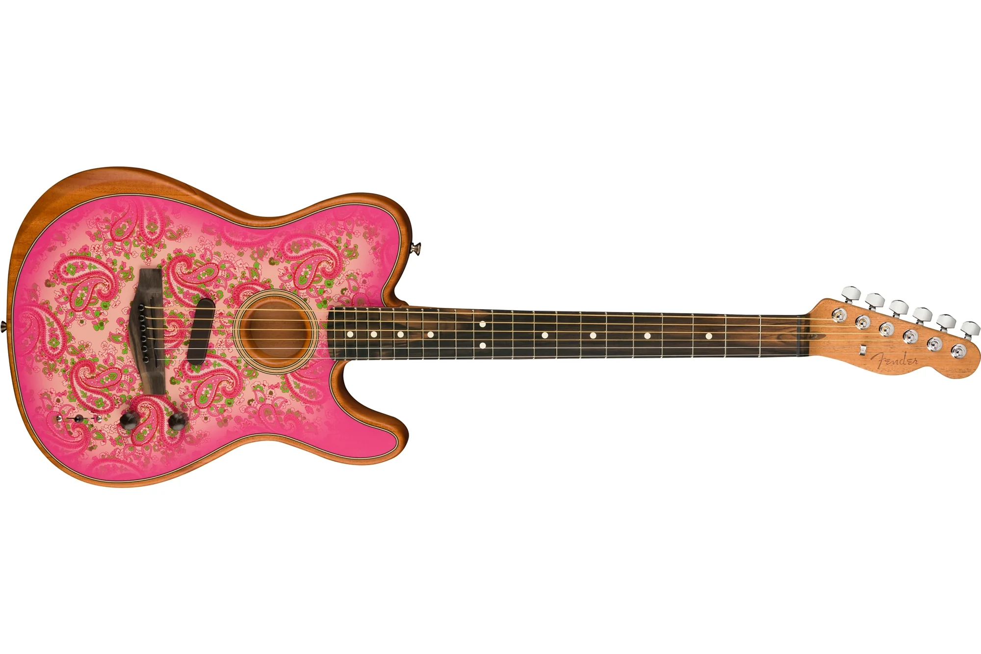 Fender Limited Edition American Acoustasonic Telecaster Pink Paisley - Image 3