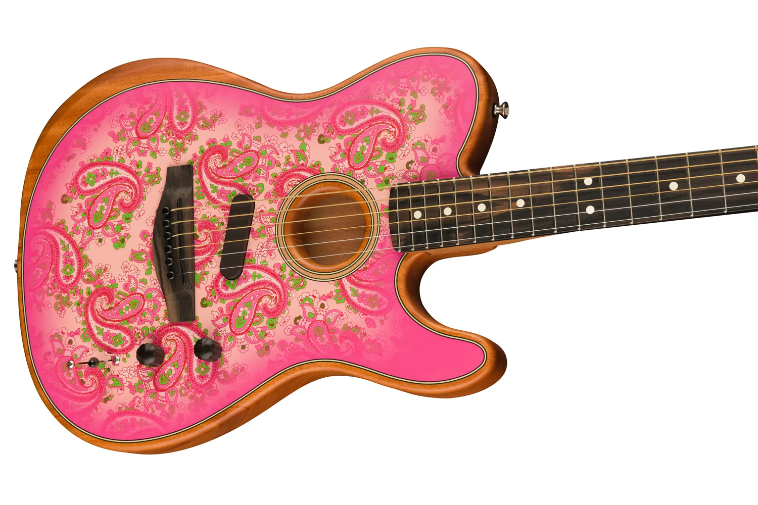 Fender Limited Edition American Acoustasonic Telecaster Pink Paisley - Image 4