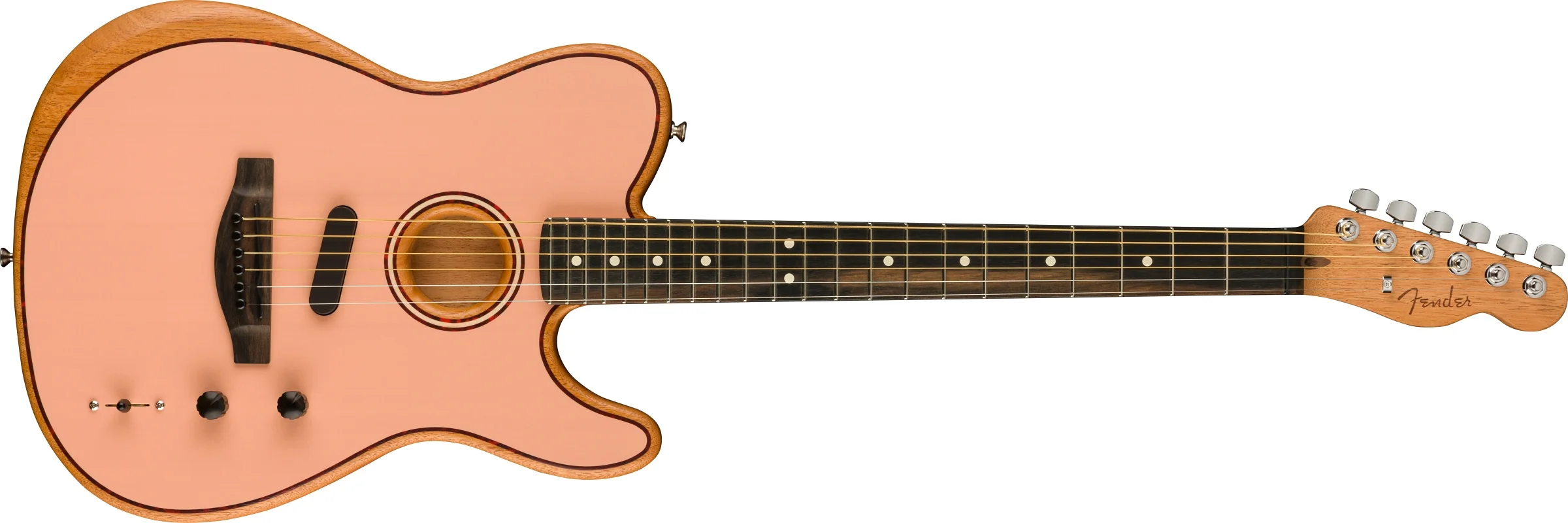 Fender Limited Edition American Acoustasonic Telecaster Shell Pink - Image 3