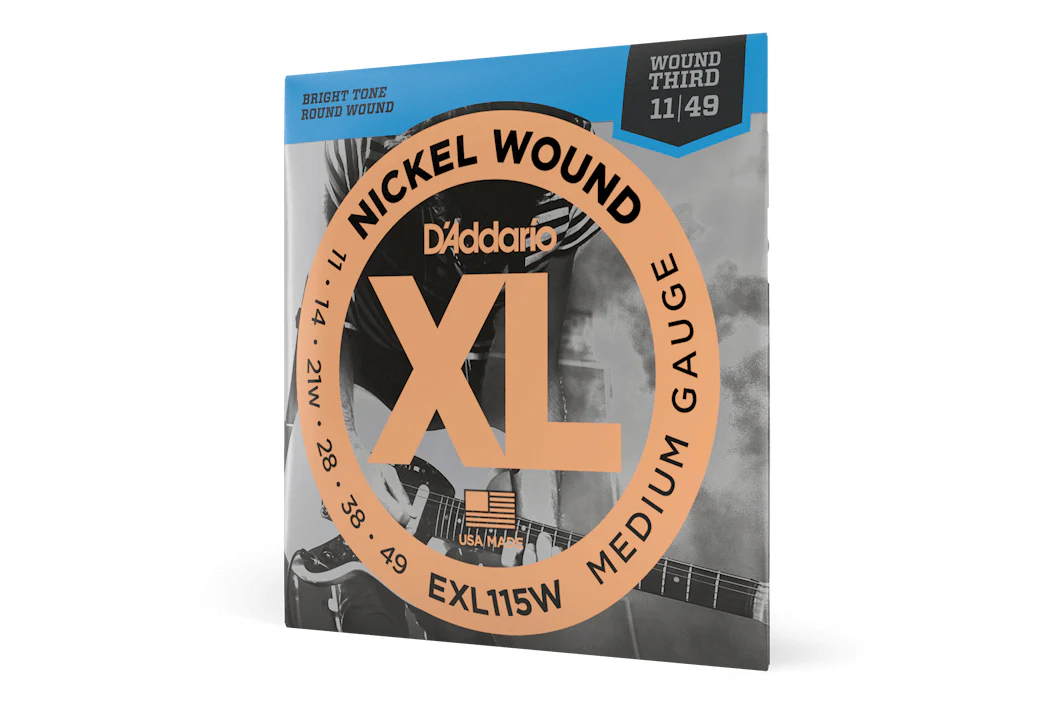 D'Addario EXL115W Medium Wound 3rd Electric Guitar Strings, 11-49 - Image 2
