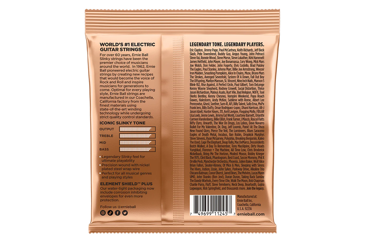 Ernie Ball Turbo Slinky Nickel Wound Electric Guitar Strings 3 Pack - 9.5-46 Gauge - Image 3