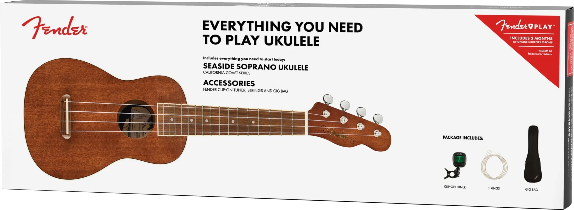 Fender Seaside Soprano Ukulele Pack - Image 2