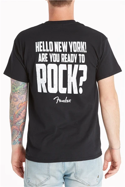 Fender New York Are You Ready To Rock T-Shirt - Size Medium - Image 2
