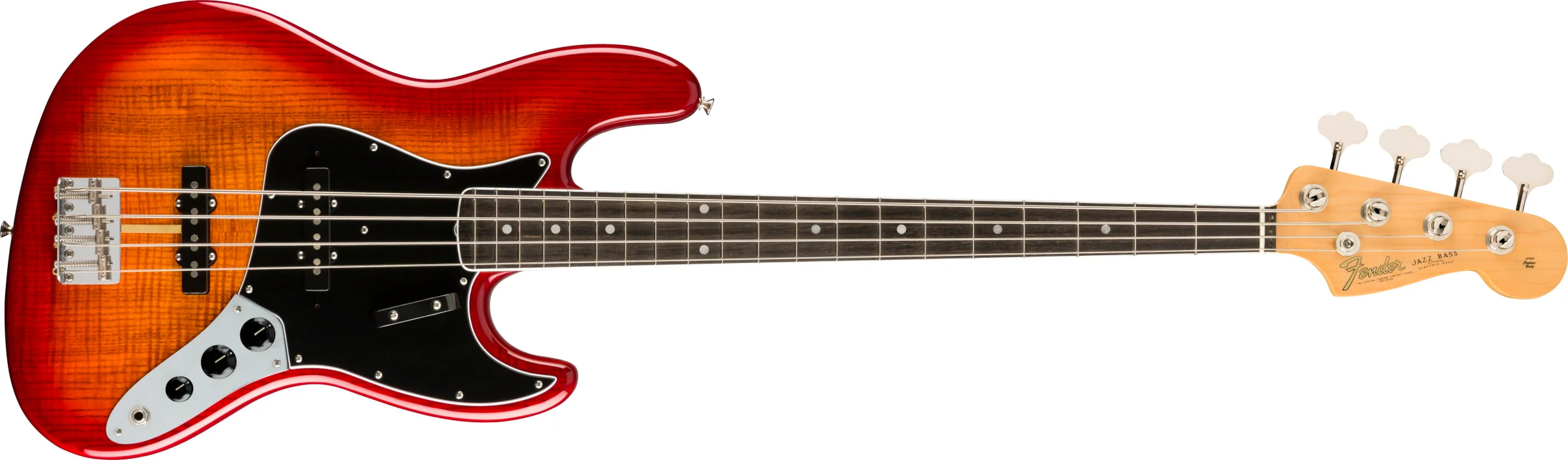 Fender Rarity Flame Ash Top Jazz Bass Plasma Red Burst - Image 5
