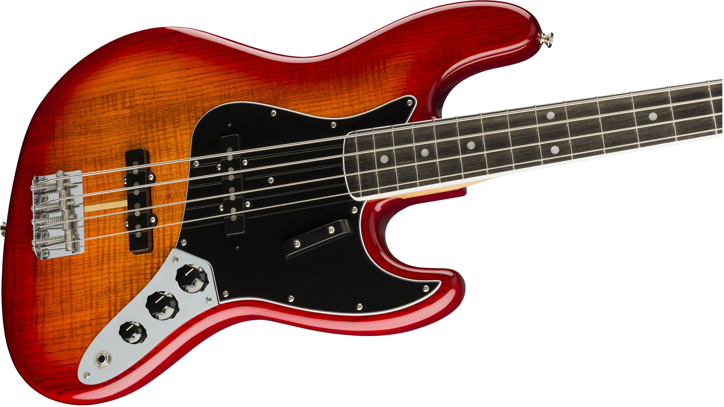 Fender Rarity Flame Ash Top Jazz Bass Plasma Red Burst - Image 6
