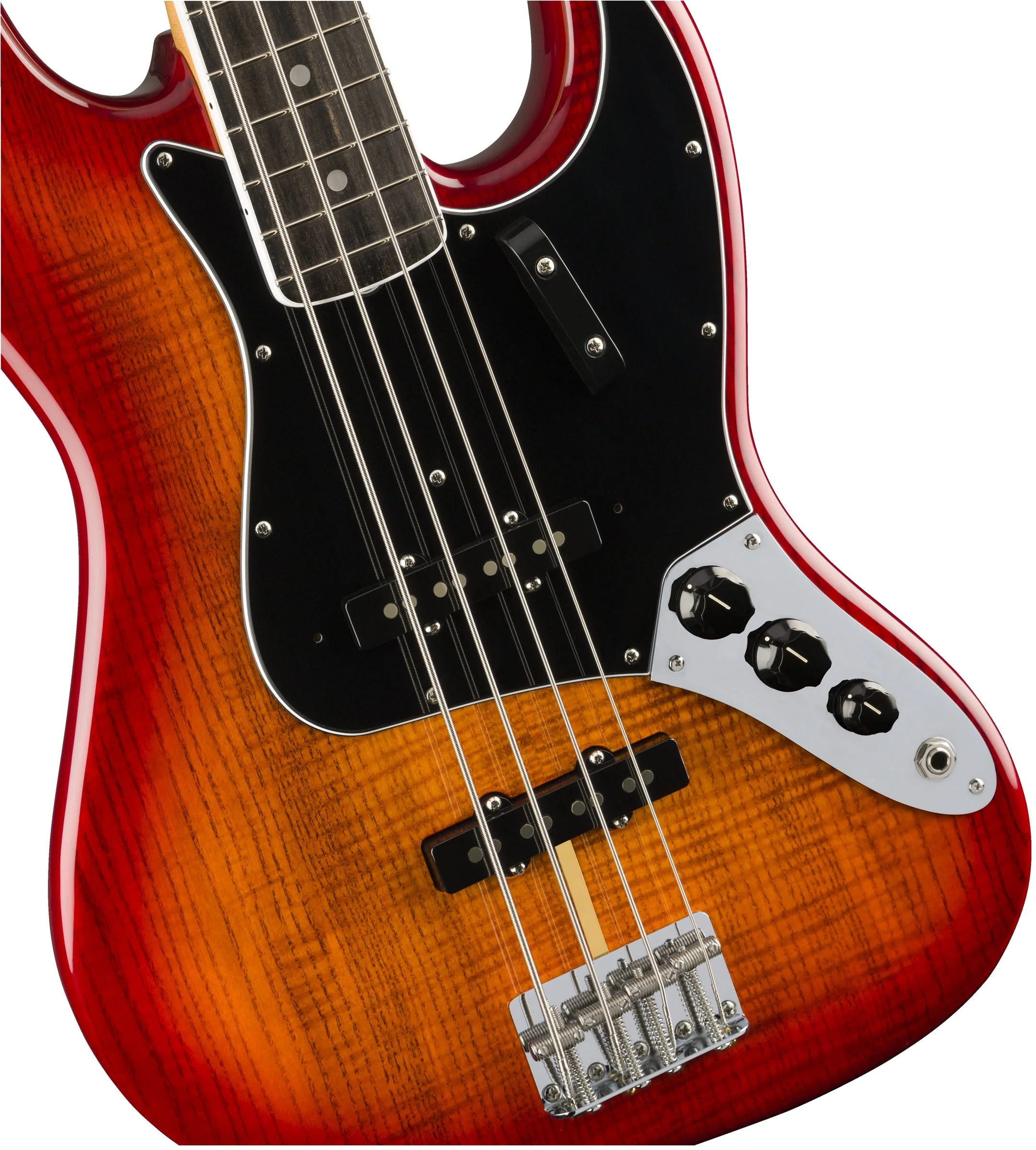 Fender Rarity Flame Ash Top Jazz Bass Plasma Red Burst - Image 7