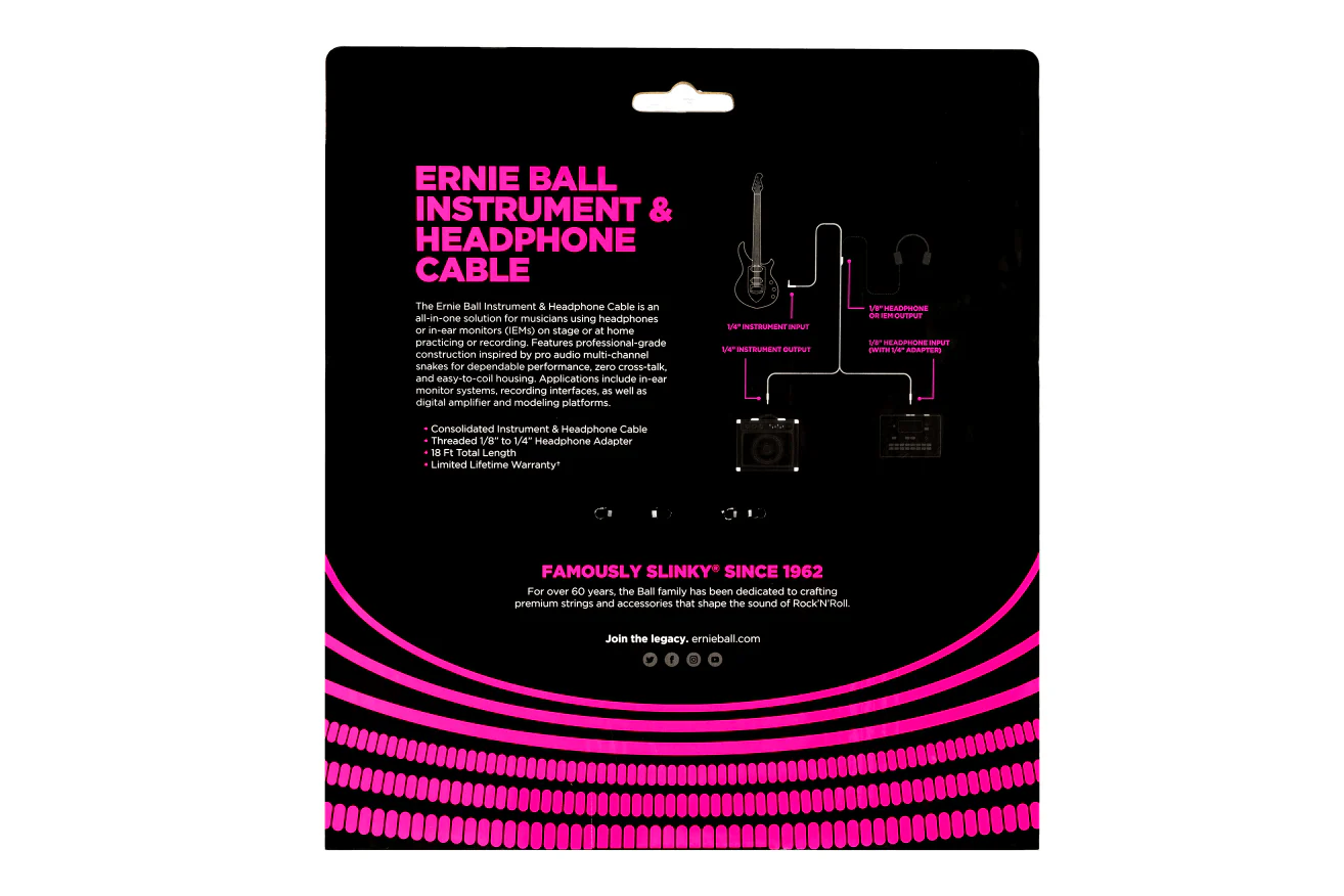 Ernie Ball Instrument And Headphone Cable - Image 3